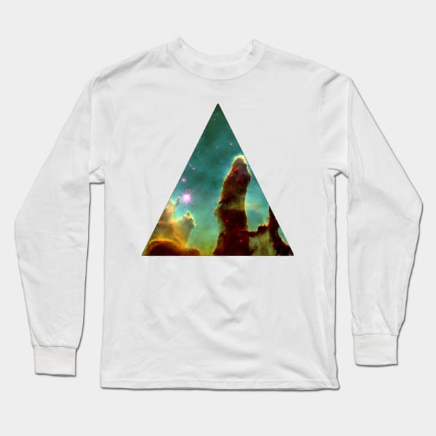 Eagle Star Queen Nebula Triangle Long Sleeve T-Shirt by luckylucy